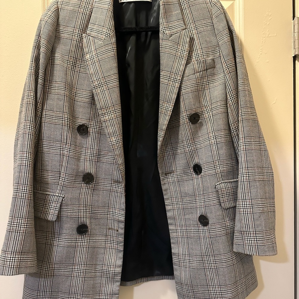 Zara double breasted gingham blazer - Picture 3 of 3